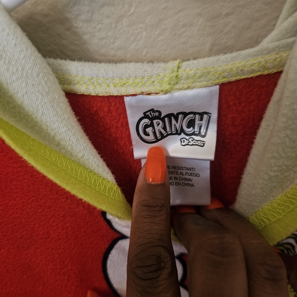 Dr. Seuss Red and Green The Grench Festive Footies One Piece - Picture 7 of 9